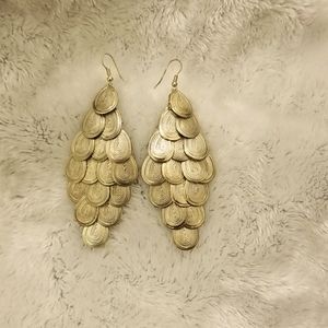 3" Chandelier gold dangling earrings